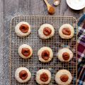 Pumpkin Salted Caramel Thumbprint Cookies