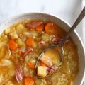 Leftover Ham Bone Soup with Potatoes and Cabbage