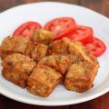 Crispy Tofu with Shrimp Squares
