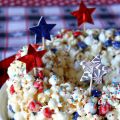 Patriotic Marshmallow Popcorn Cake