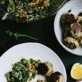 Chicken Kofta Meatballs + Yogurt Feta Sauce