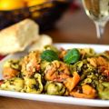 Ravioli or Tortellini With Pesto and Spinach
