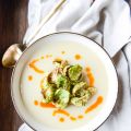Creamy Roasted Garlic Potato Soup with Crispy[...]
