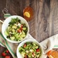 Spring Strawberry Salad with cucumber and feta