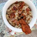 Almond Butter Oatmeal with Bacon and Brown Sugar