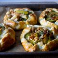 roasted leek and white bean galettes