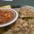 Grilled Salmon Quesadillas With Cucumber Salsa