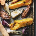 ROASTED VEGETABLE PLATE WITH RED PEPPER SPREAD