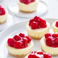 Mini Cherry Almond Cheesecakes