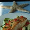 Crispy Halibut with Zucchini Ribbons and Lemony[...]