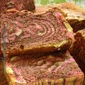 Chocolate Ice Cream Strawberry Marble Cake