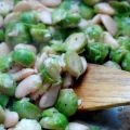Brussels Sprouts With White Beans and Pecorino