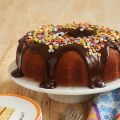 Yellow Bundt Cake with Dark Chocolate Ganache